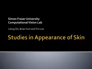 Studies in Appearance of Skin