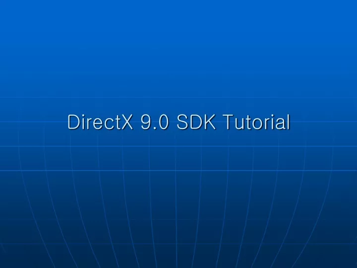 directx 9 0 sdk tutorial