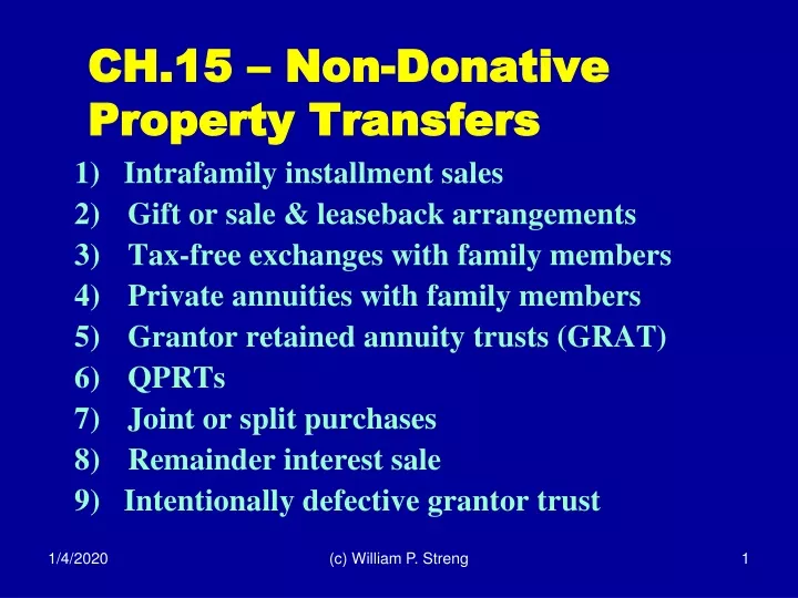 ch 15 non donative property transfers
