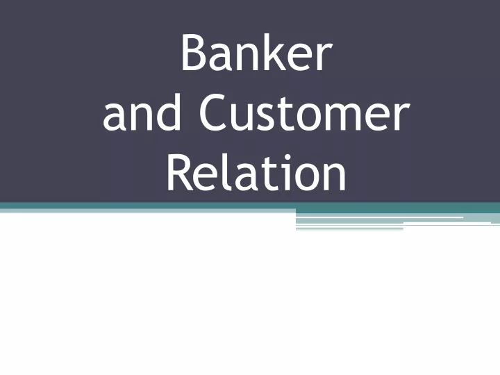 banker and customer relation