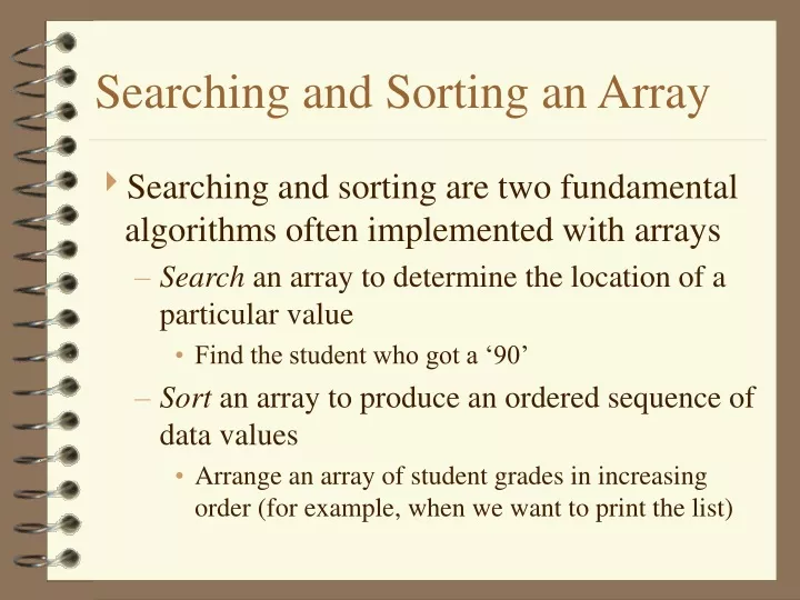 searching and sorting an array