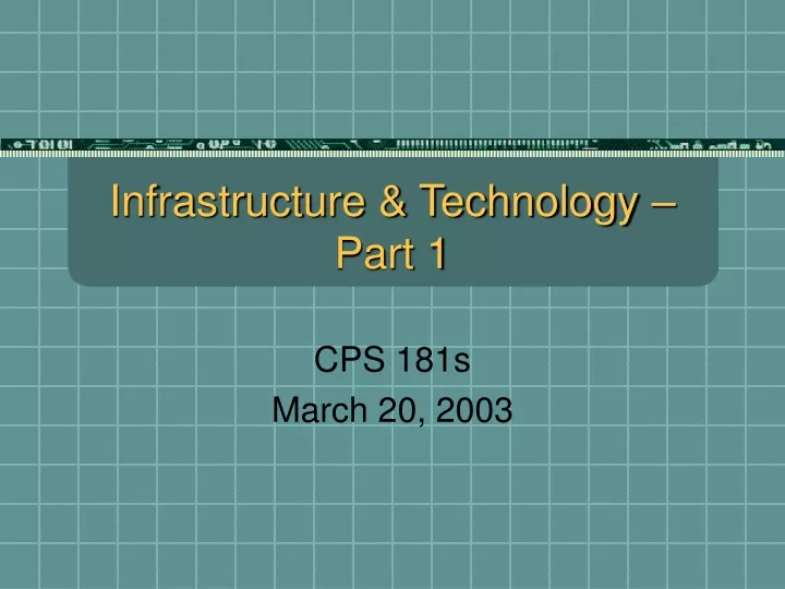 infrastructure technology part 1