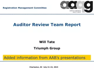 Auditor Review Team Report