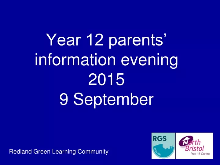 year 12 parents information evening 2015 9 september