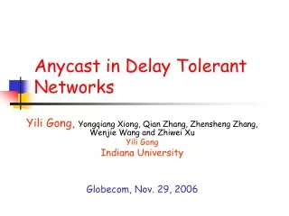 Anycast in Delay Tolerant Networks