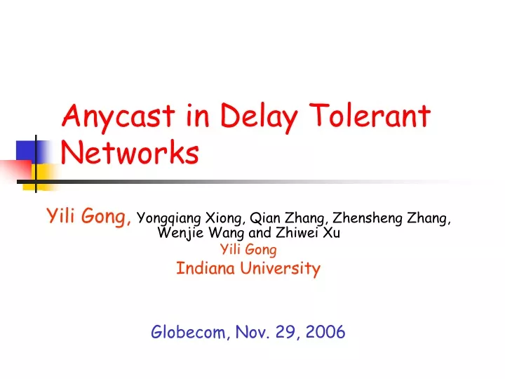 anycast in delay tolerant networks