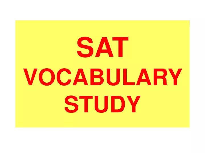 sat vocabulary study
