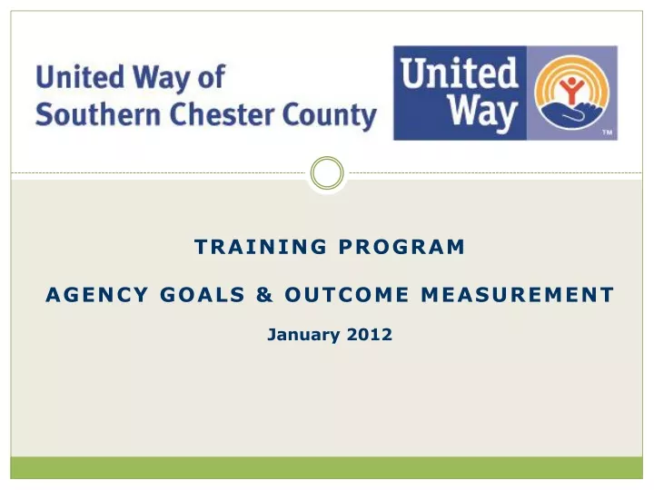 training program agency goals outcome measurement