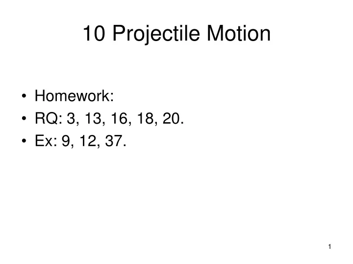 10 projectile motion