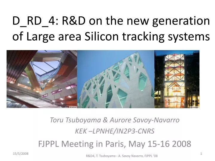 d rd 4 r d on the new generation of large area silicon tracking systems