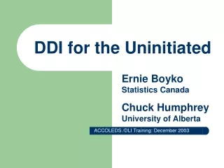 DDI for the Uninitiated