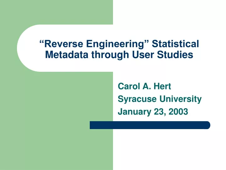 reverse engineering statistical metadata through user studies