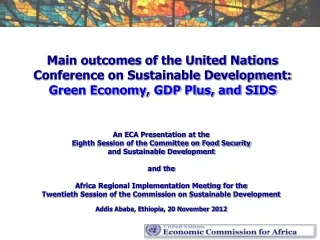 An ECA Presentation at the  Eighth Session of the Committee on Food Security