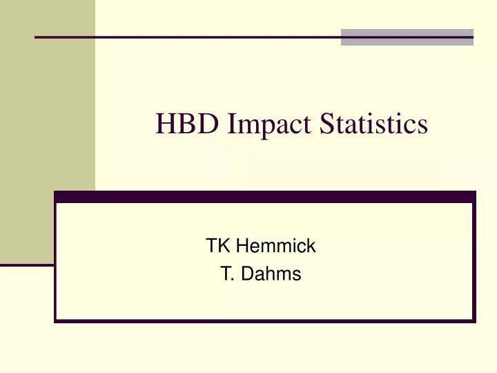 hbd impact statistics