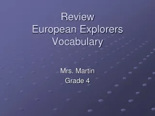 Review  European Explorers Vocabulary