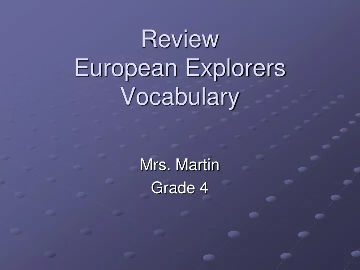 review european explorers vocabulary