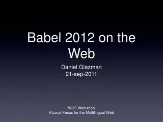 Babel 2012 on the Web