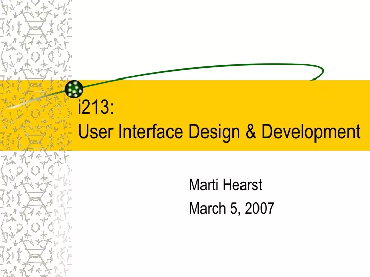 i213 user interface design development