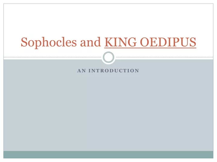 sophocles and king oedipus