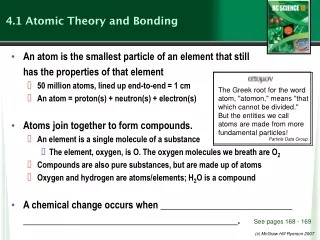 4.1  Atomic Theory and Bonding