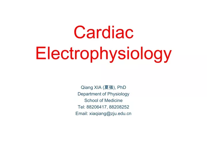 cardiac electrophysiology