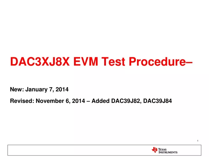 dac3xj8x evm test procedure