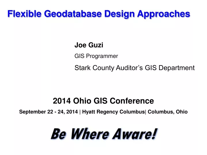 flexible geodatabase design approaches