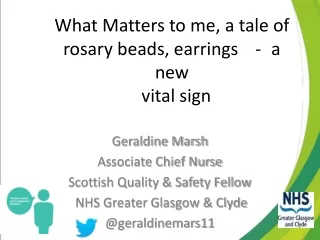 What Matters to me, a tale of rosary beads, earrings 	- 	a new   vital sign