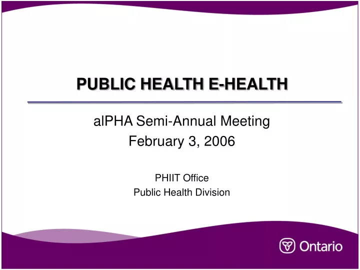 public health e health
