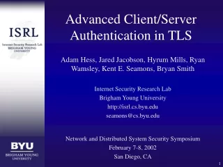 Advanced Client/Server Authentication in TLS