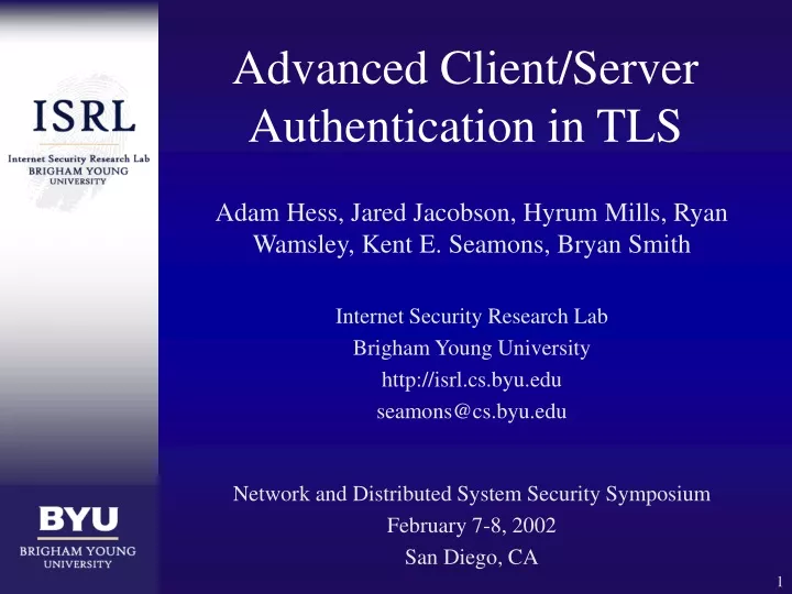 advanced client server authentication in tls