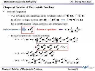 Chapter 4. Solution of Electrostatic Problems Poisson's equation