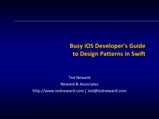 Busy iOS Developer's Guide
to Design Patterns in Swift