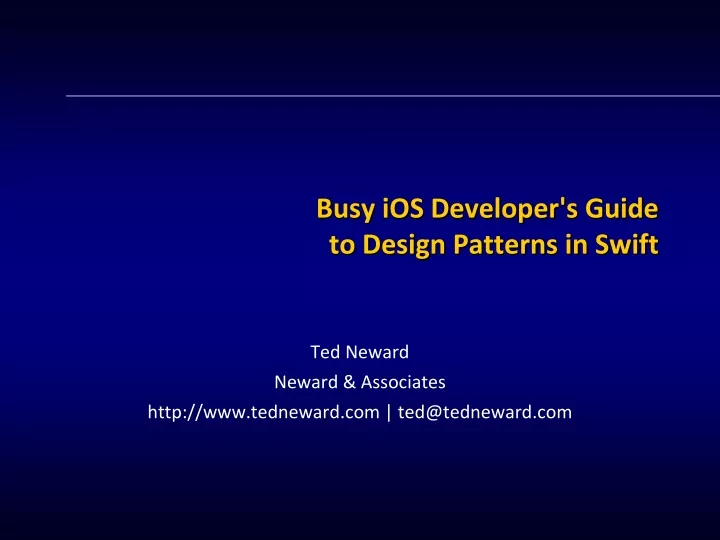 busy ios developer s guide to design patterns in swift