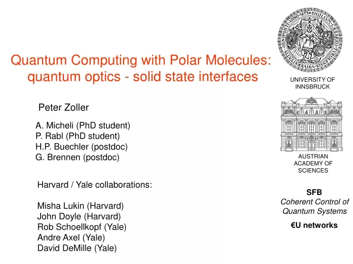 quantum computing with polar molecules quantum optics solid state interfaces