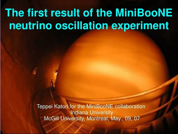the first result of the miniboone neutrino oscillation experiment