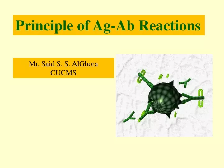 principle of ag ab reactions