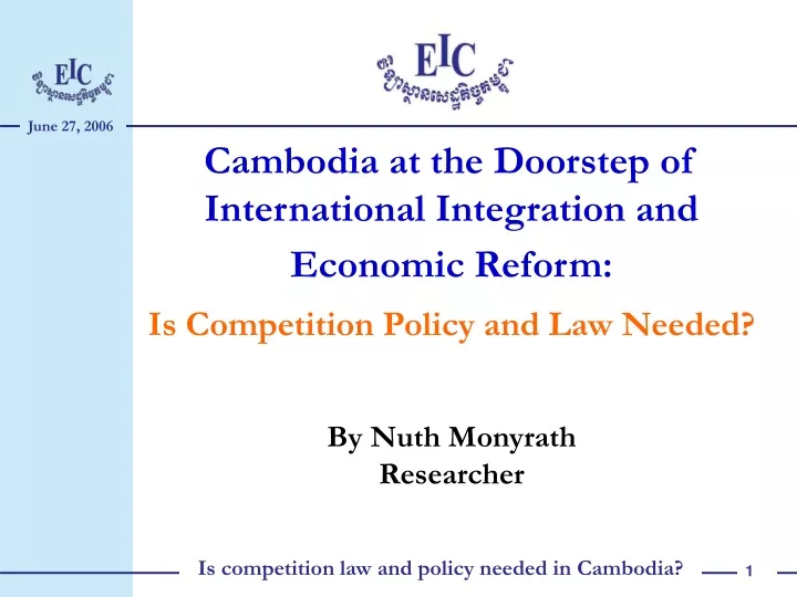 cambodia at the doorstep of international