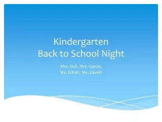 Kindergarten Back to School Night