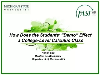 How Does the Students’ “Demo” Effect a College-Level Calculus Class