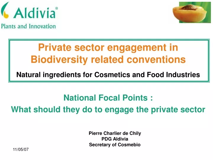 private sector engagement in biodiversity related