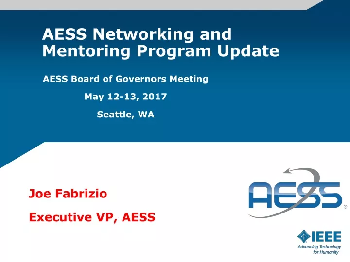 aess networking and mentoring program update