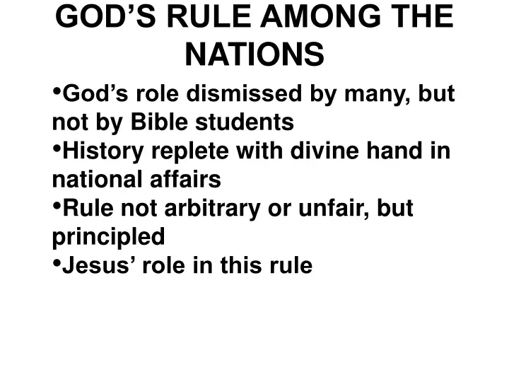 god s rule among the nations