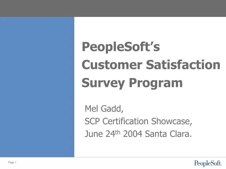 peoplesoft s customer satisfaction survey program