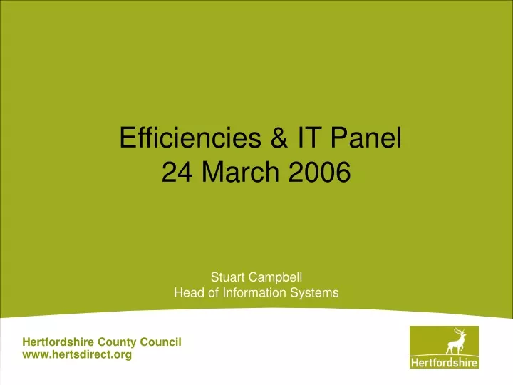 efficiencies it panel 24 march 2006