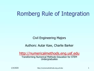 Romberg Rule of Integration