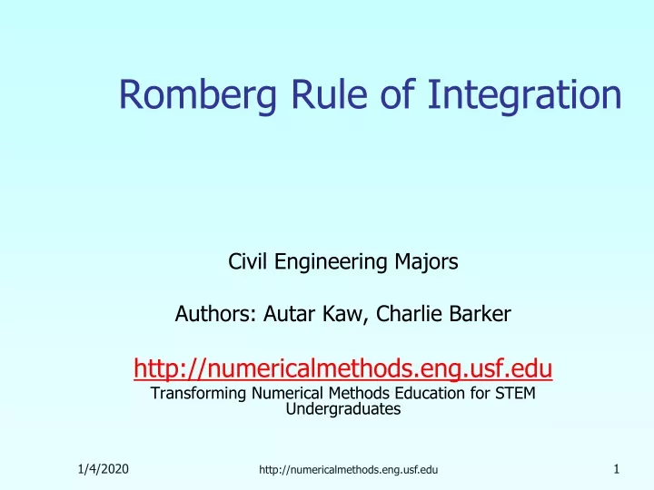 romberg rule of integration