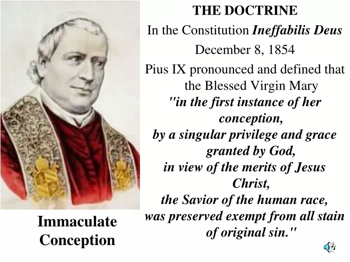 the doctrine in the constitution ineffabilis deus