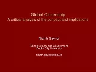 Global Citizenship A critical analysis of the concept and implications