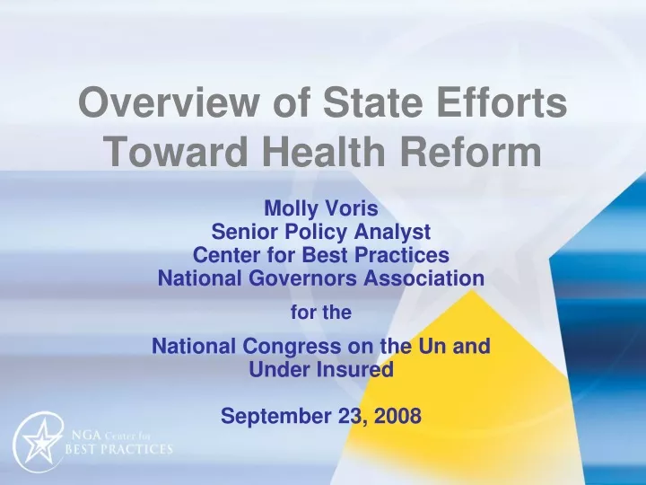 overview of state efforts toward health reform